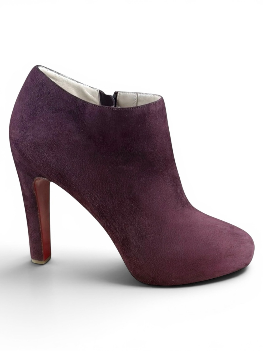 Christian Louboutin Suede Ankle Boots – Burgundy –